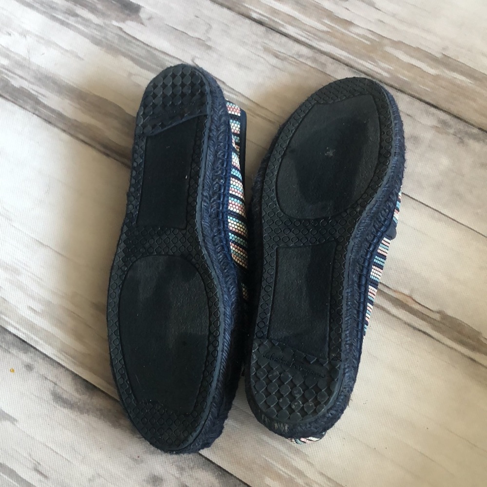 SALVATORE FERRAGAMO Emiline Gancini Woven Espadrille Flat / size 8 - Picture 8 of 11